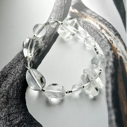 Clear Quartz Multi-shapes design bracelet 白晶多形狀設計手串