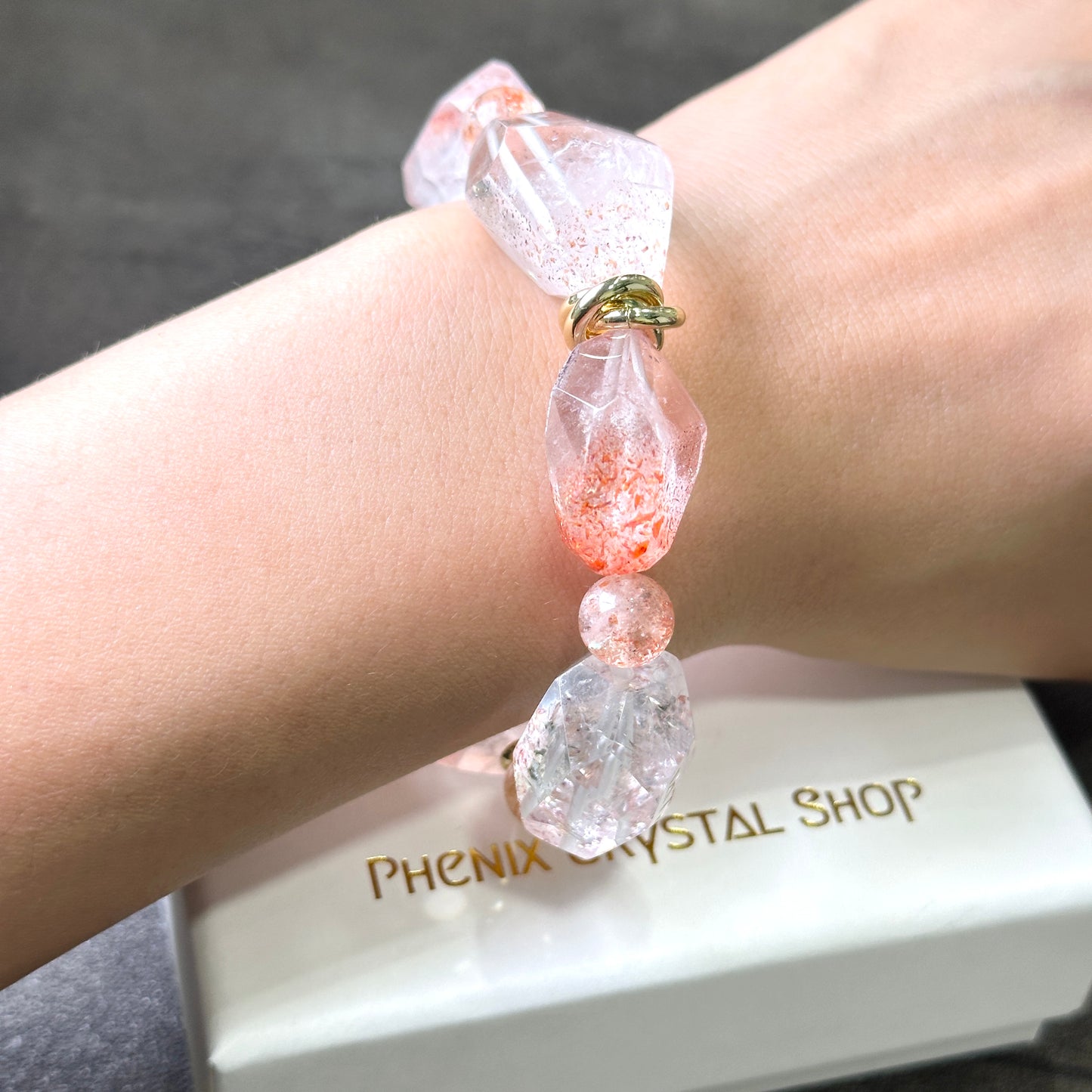 Orange Super Seven Faceted & Sunstone Bracelet 金草莓橙超七切割款 x 太橙石 手串