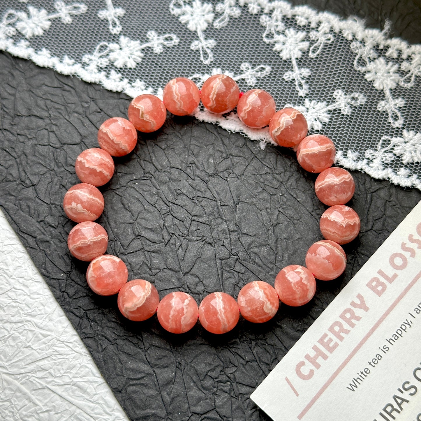 Rhodochrosite Bracelet 蕾絲紅紋石手串 10.3mm