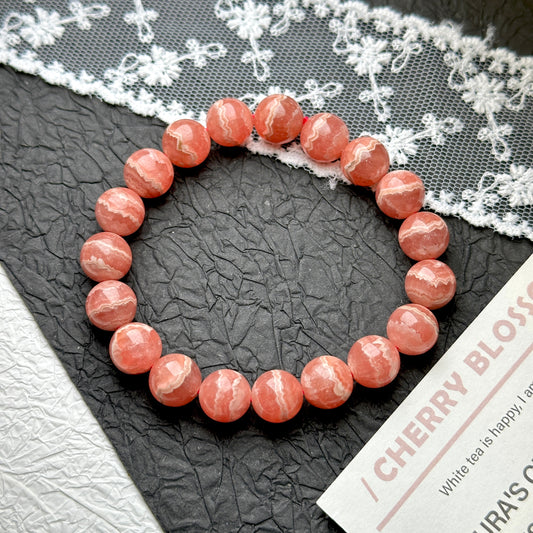 Rhodochrosite Bracelet 蕾絲紅紋石手串 10.3mm