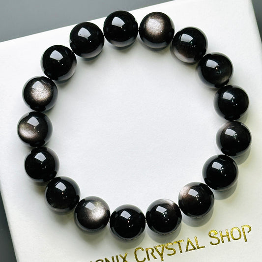 Obsidian (Silver) Bracelet 黑曜石（銀曜石）手串