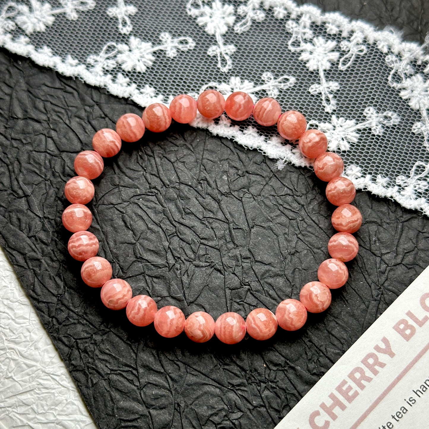 Rhodochrosite Bracelet 蕾絲紅紋石手串 7mm