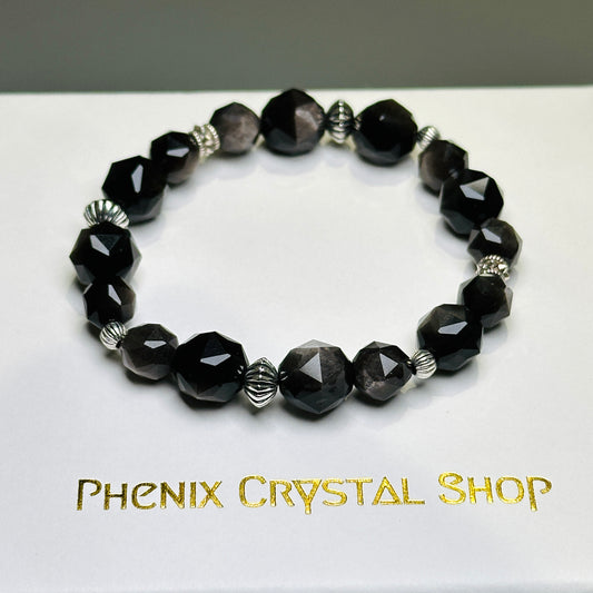 Obsidian (Silver) Design Bracelet 黑曜石（銀曜石）設計手串