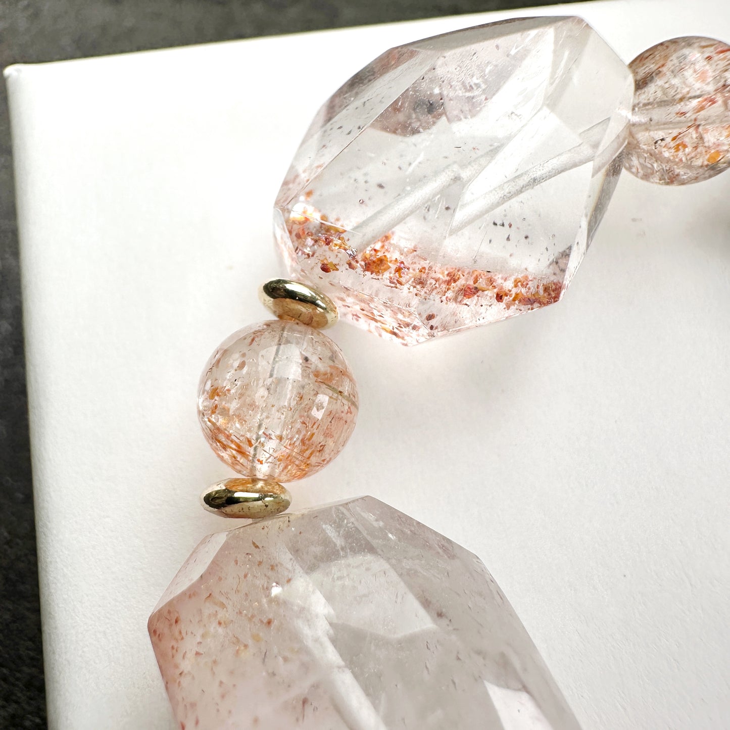 Orange Super Seven Faceted & Sunstone Bracelet 金草莓橙超七切割款 x 太橙石 手串
