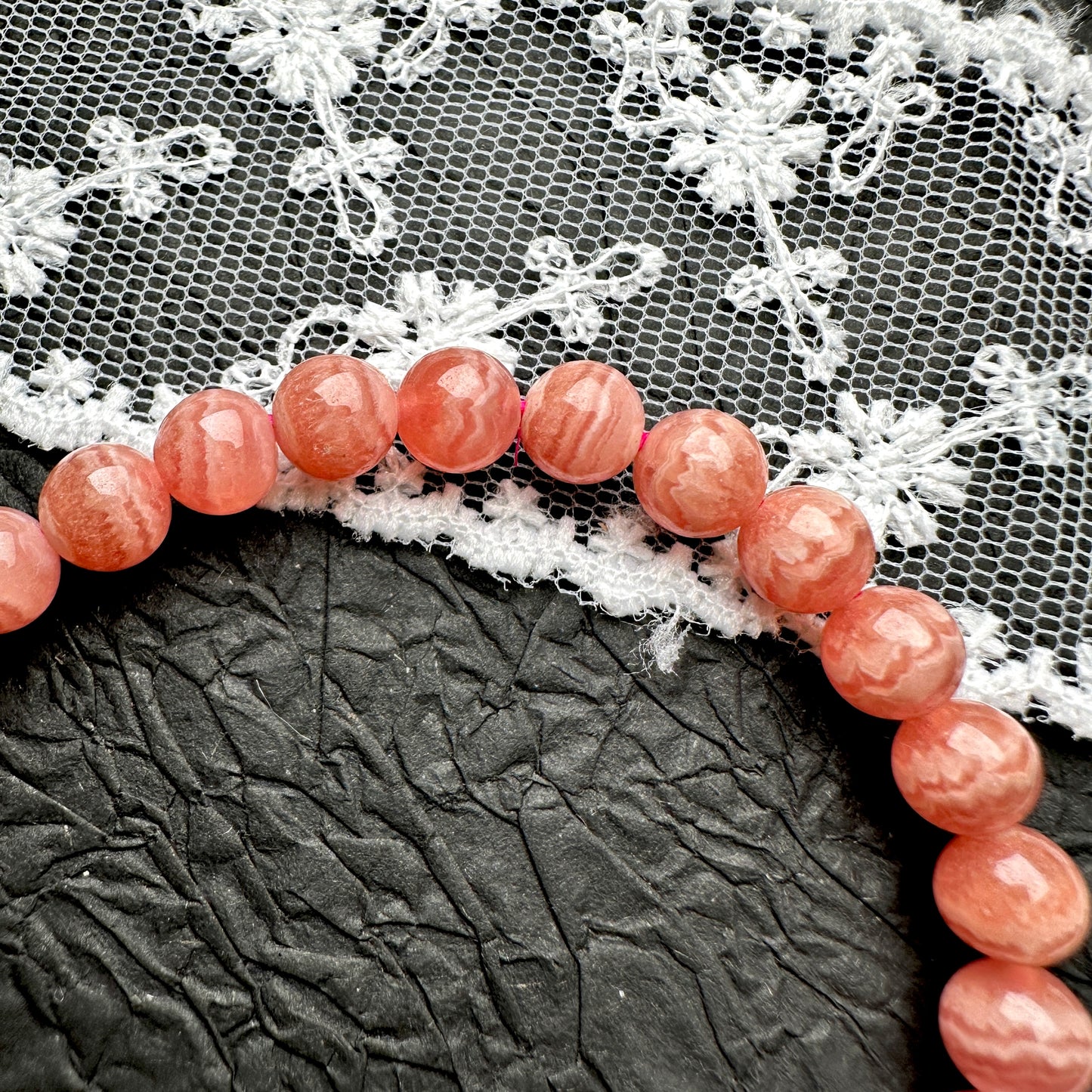 Rhodochrosite Bracelet 蕾絲紅紋石手串 7mm