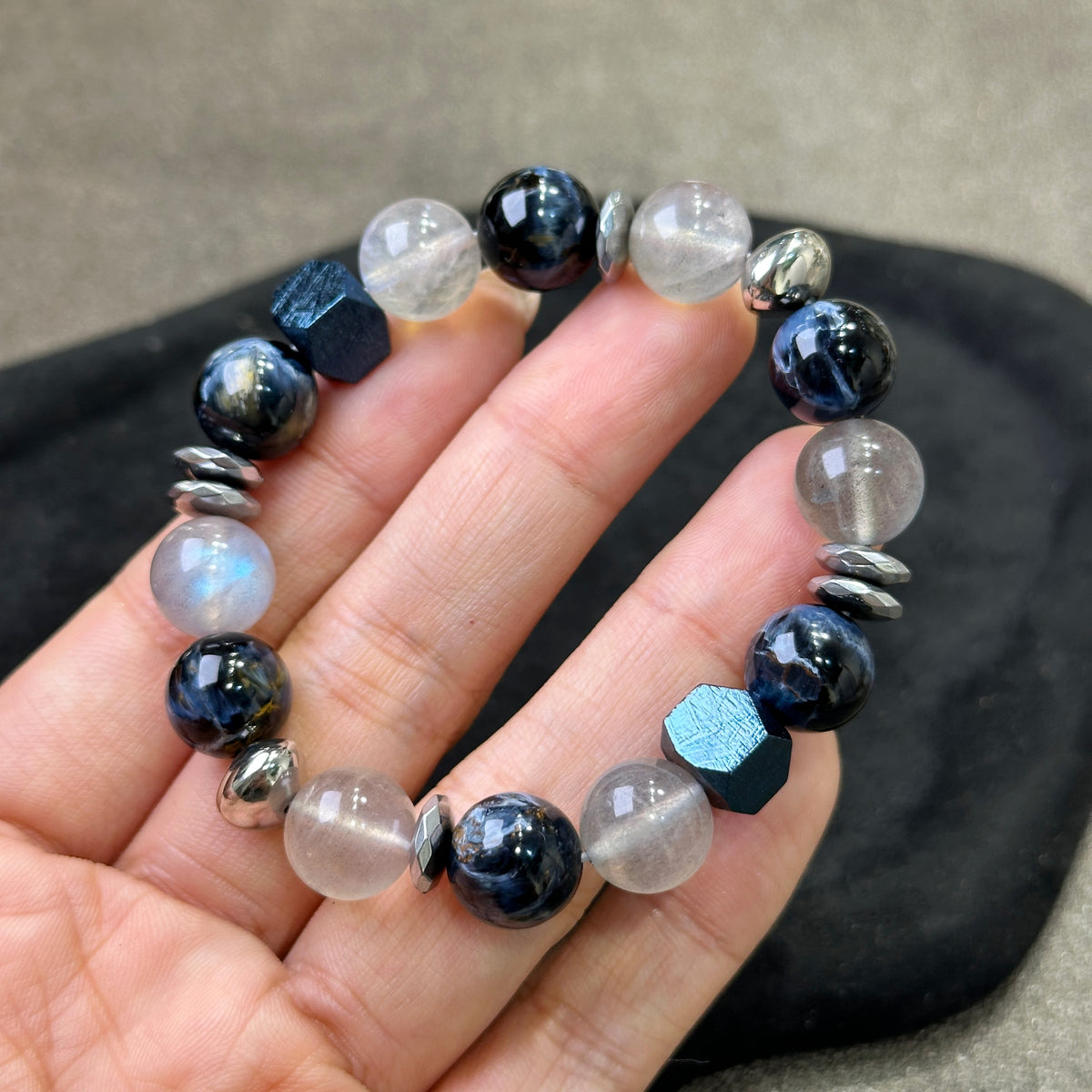 Pietersite x Labradorite x Meteorite 彼得石x拉長石x天鐵 手串