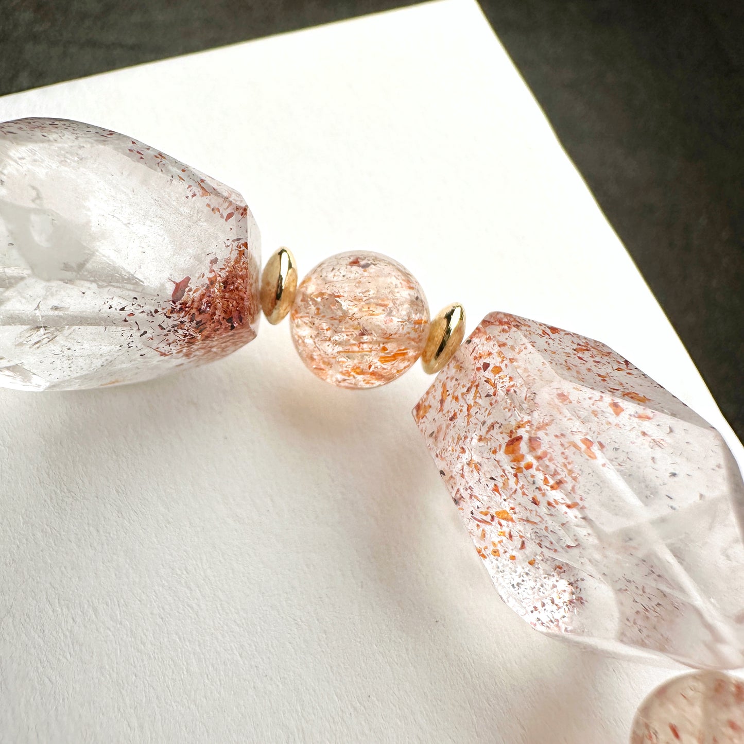 Orange Super Seven Faceted & Sunstone Bracelet 金草莓橙超七切割款 x 太橙石 手串
