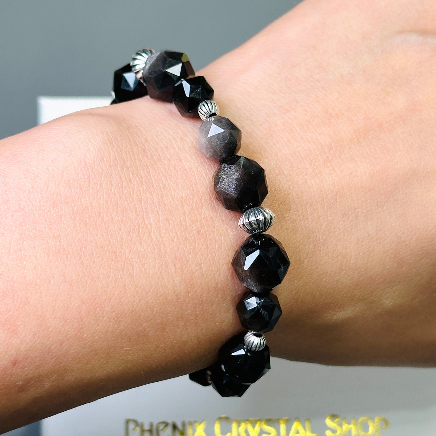 Obsidian (Silver) Design Bracelet 黑曜石（銀曜石）設計手串