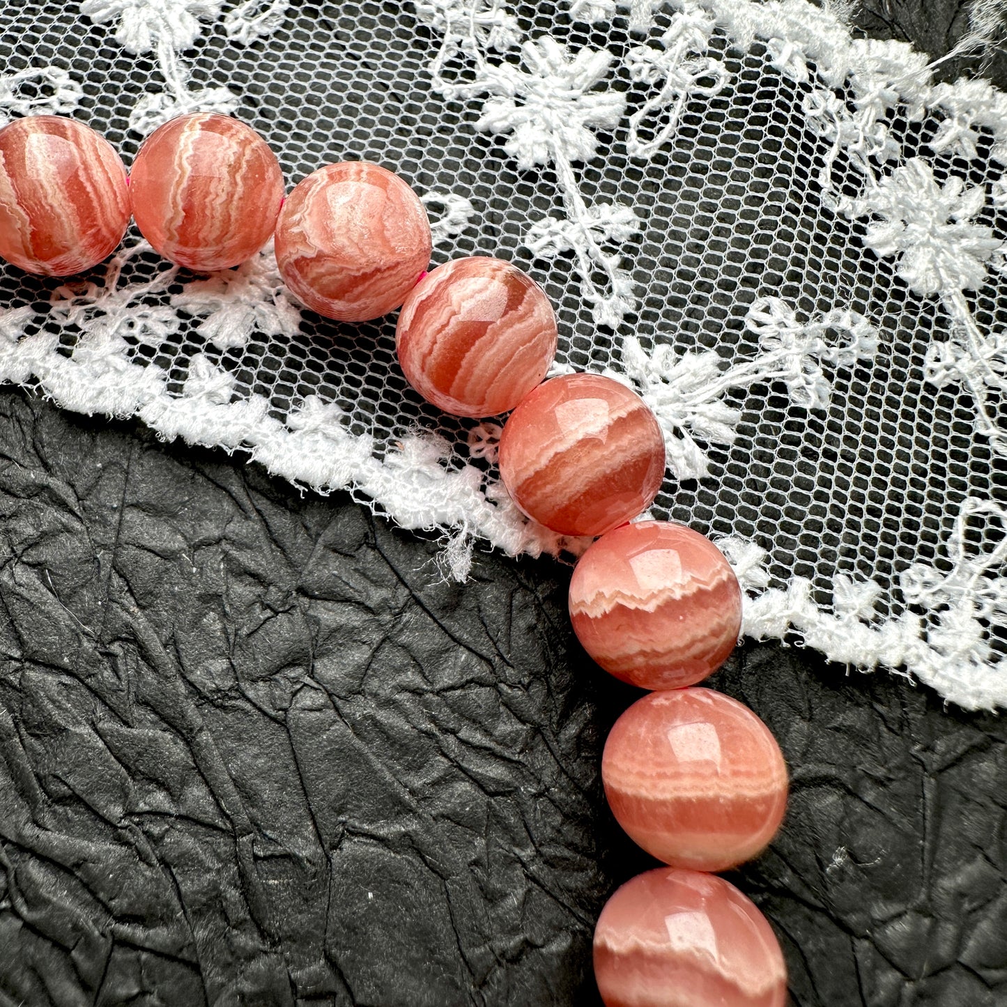 Rhodochrosite Bracelet 蕾絲紅紋石手串 9.4mm