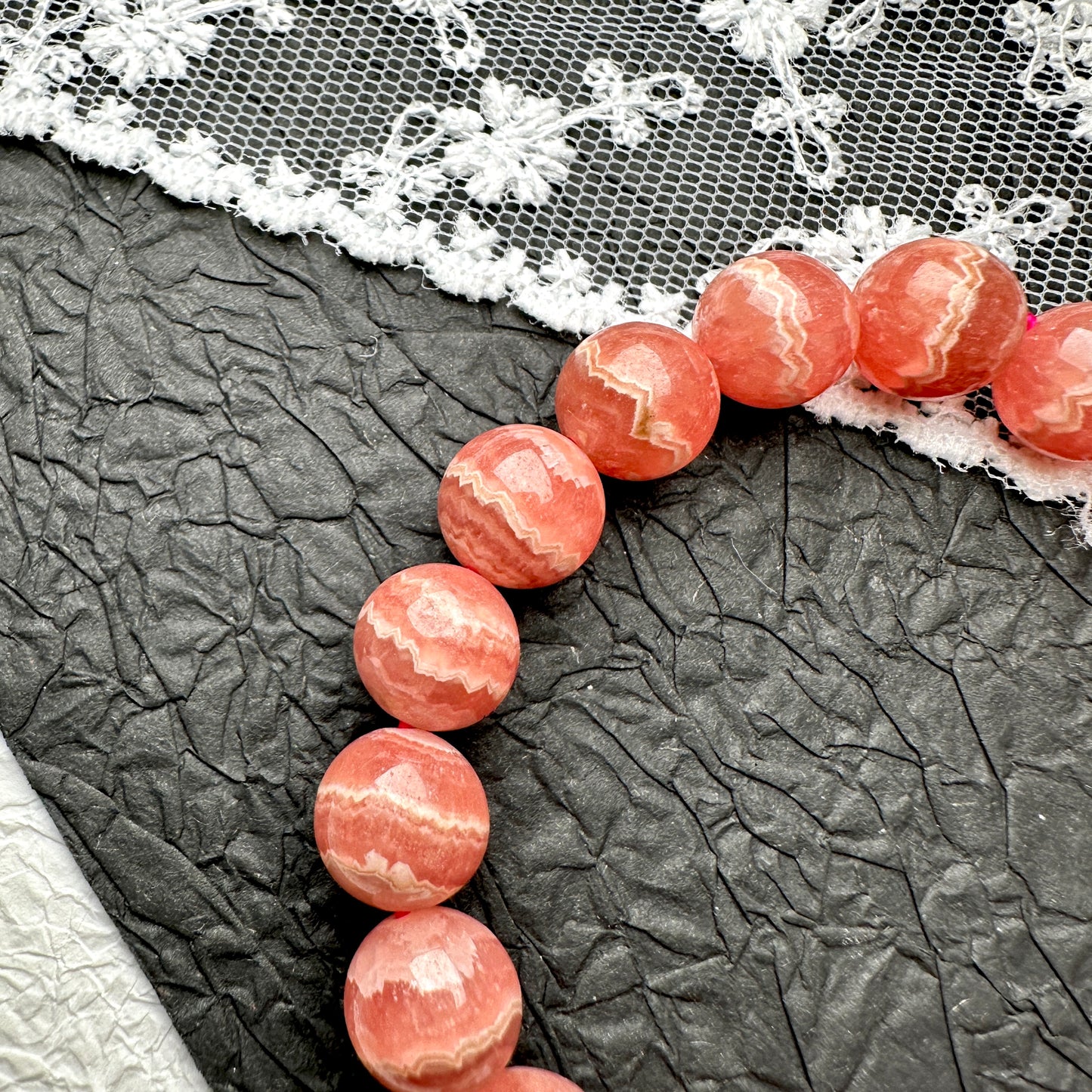 Rhodochrosite Bracelet 蕾絲紅紋石手串 10.3mm
