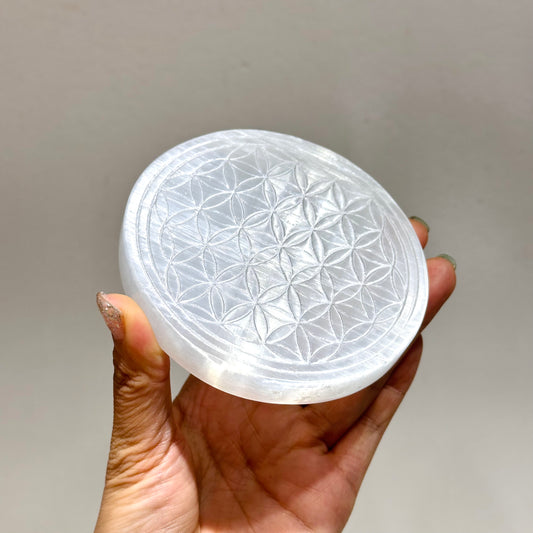 Selenite Flower of Life 生命之花透石膏