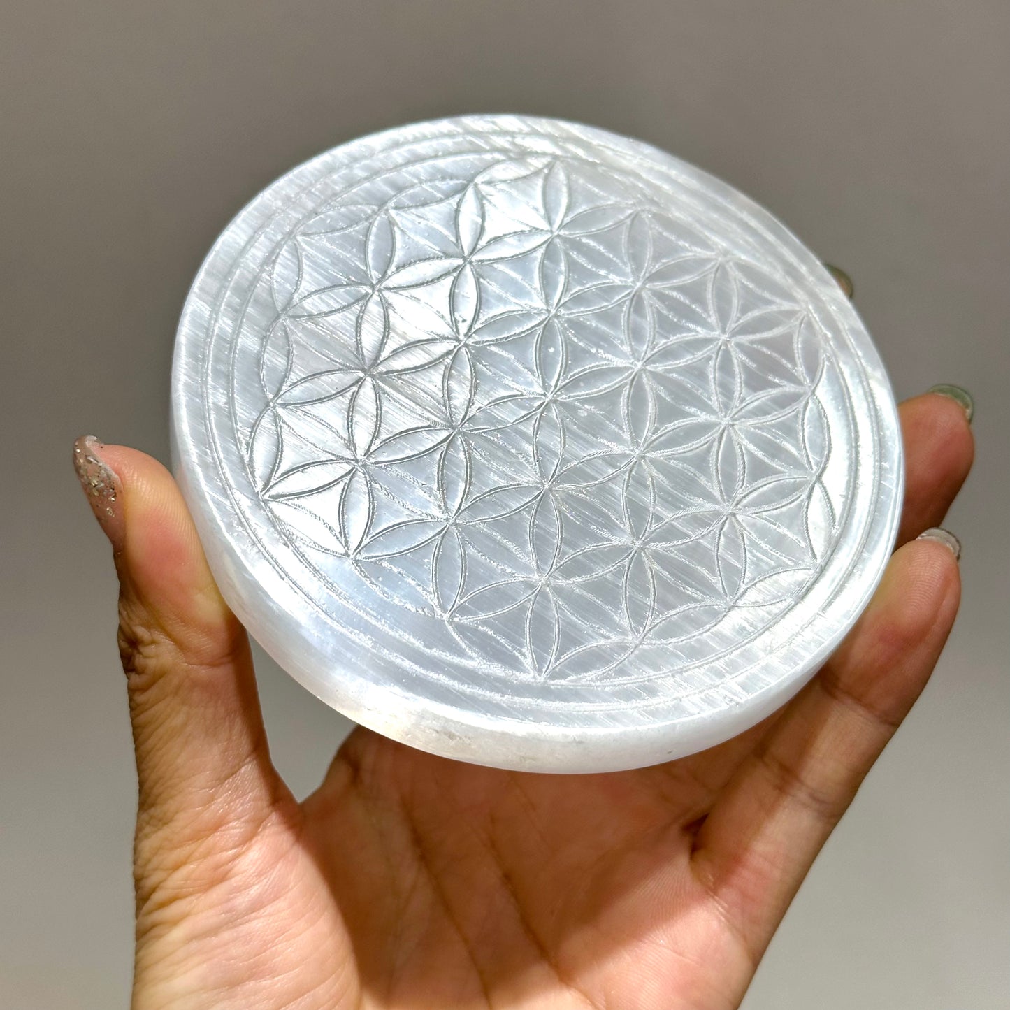 Selenite Flower of Life 生命之花透石膏