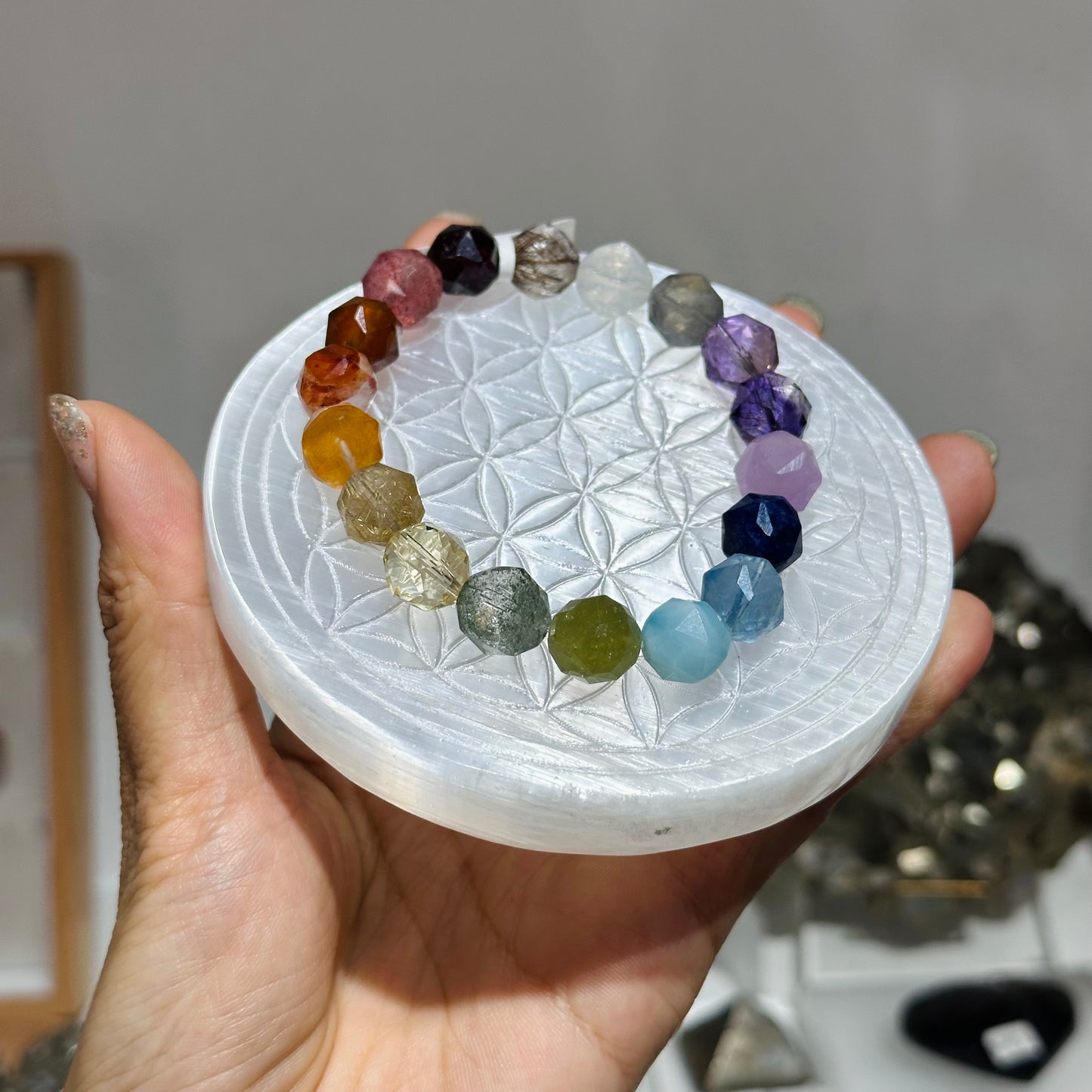 Selenite Flower of Life 生命之花透石膏