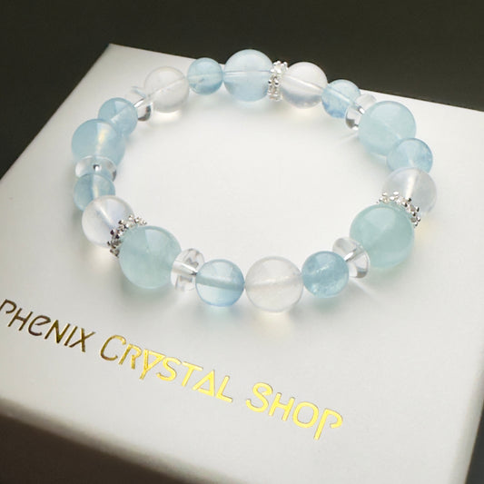 Aquamarine x Moonstone Design Bracelet 海藍寶x月亮石 設計手串