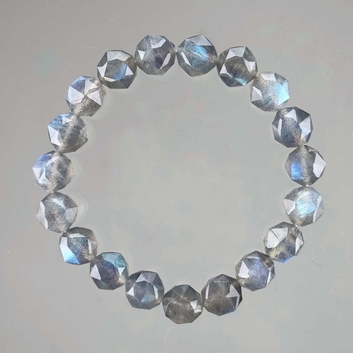 Labradorite (拉長石) & Mother of Pearl, Healing Crystal Bracelet