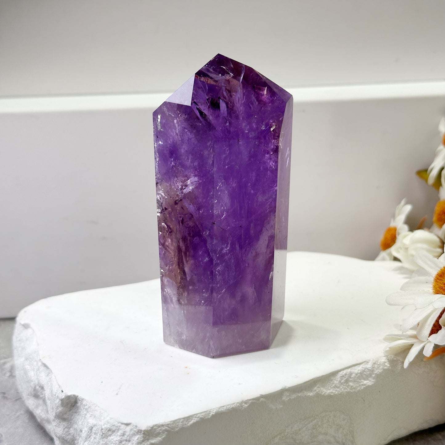 Ametrine Point Tower 紫黃晶柱 | 晶柱 crystal-point | 正面圖 front view