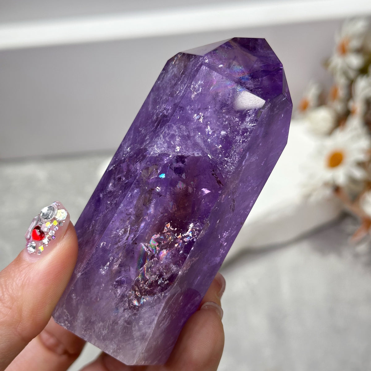 Ametrine Point Tower 紫黃晶柱 | 晶柱 crystal-point | 側面角度 side angle