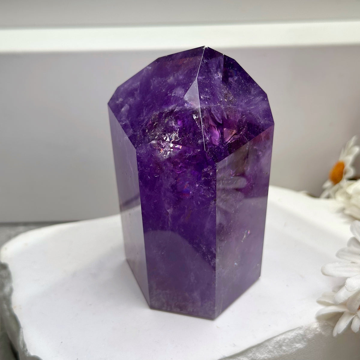 Ametrine Point Tower 紫黃晶柱 | 晶柱 crystal-point | 側面角度 side angle