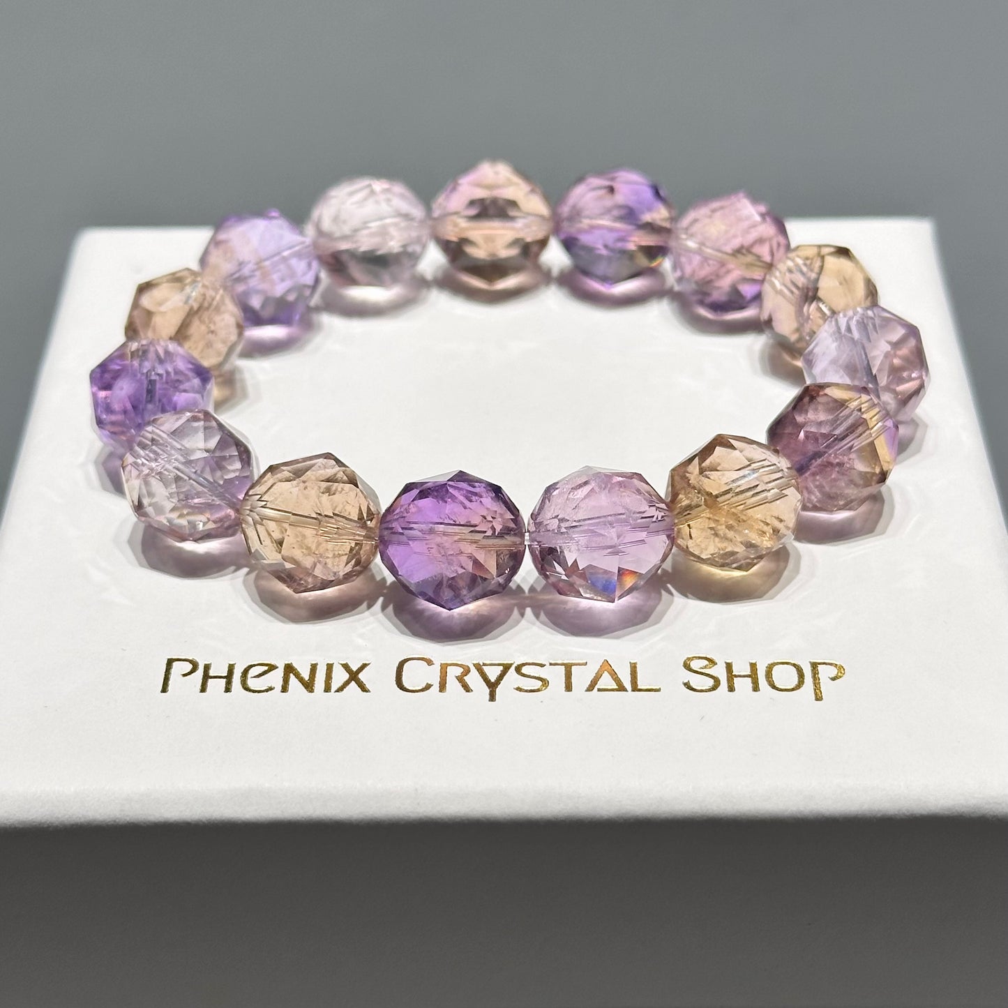 Ametrine Starcut 紫黃晶 | 星切水晶 star-cut-crystal | 正面圖 front view