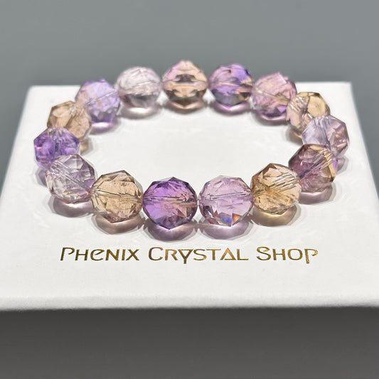Ametrine Starcut 紫黃晶 | 星切水晶 star-cut-crystal | 正面圖 front view