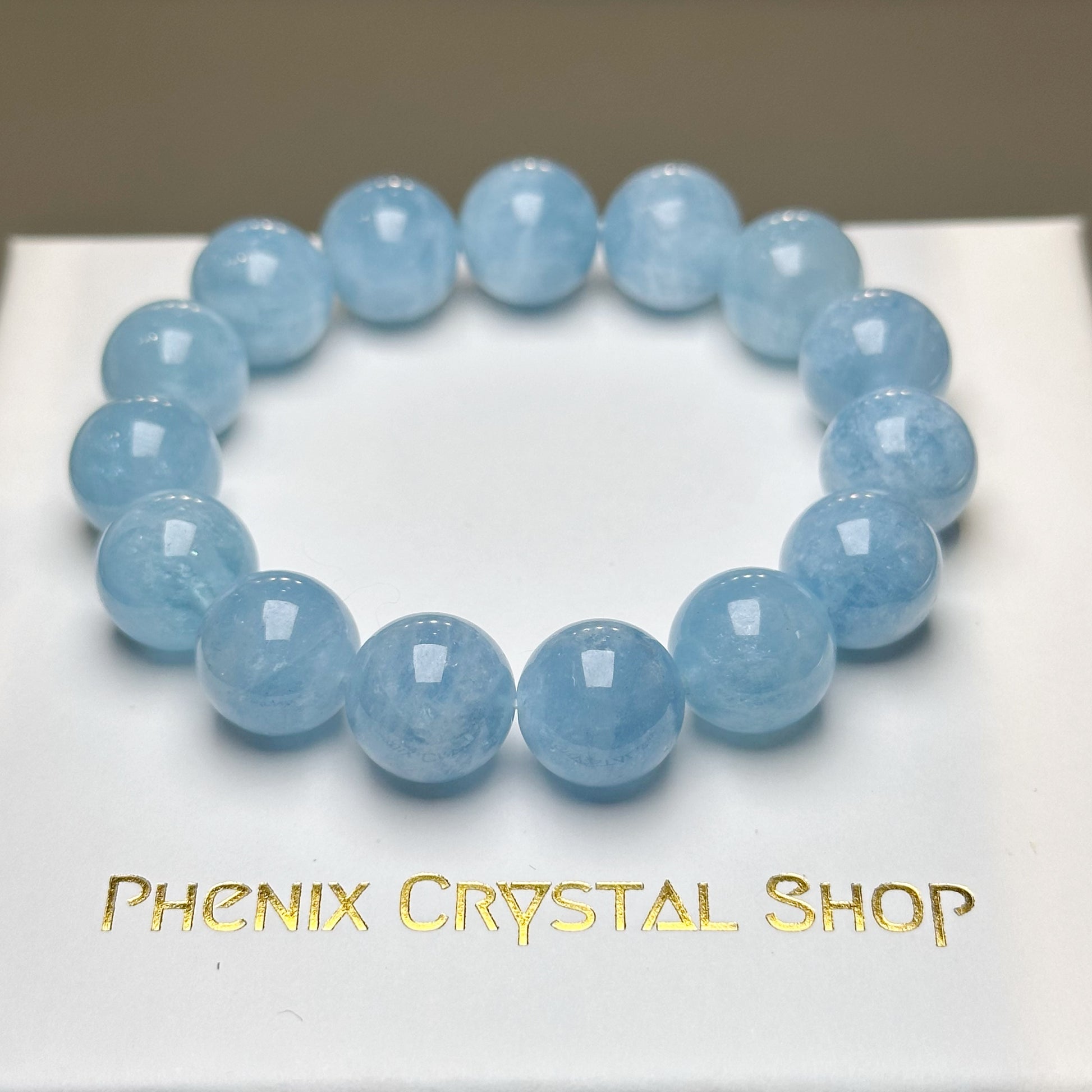 Aquamarine Bracelet 海藍寶手串 | 手串 bracelet | 正面圖 front view
