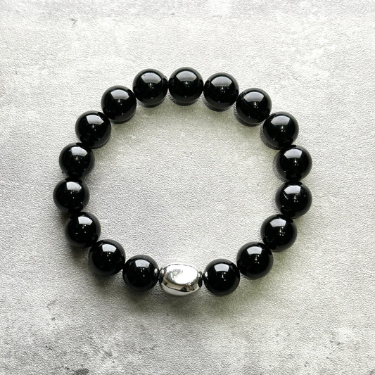 Black Tourmaline Bracelet 黑碧璽手串 | 手串 bracelet | 正面圖 front view