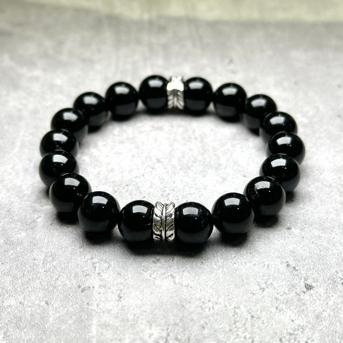 Black Tourmaline Bracelet 黑碧璽手串 | 手串 bracelet | 正面圖 front view