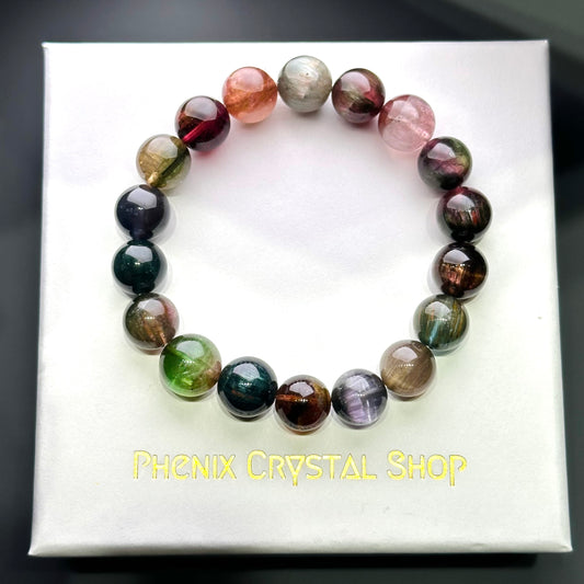 Cat Eye Tourmaline 特別版貓眼碧璽 | 原礦 raw-crystal | 正面圖 front view
