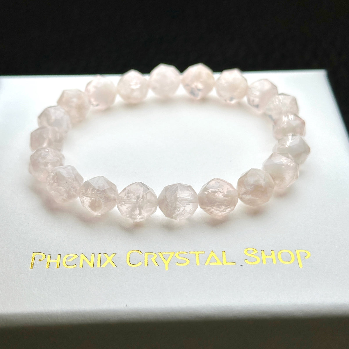 Cherry Blossom Rose Quartz Starcut Bracelet 櫻花粉晶手串 | 手串 bracelet | 細節特寫 close up detail