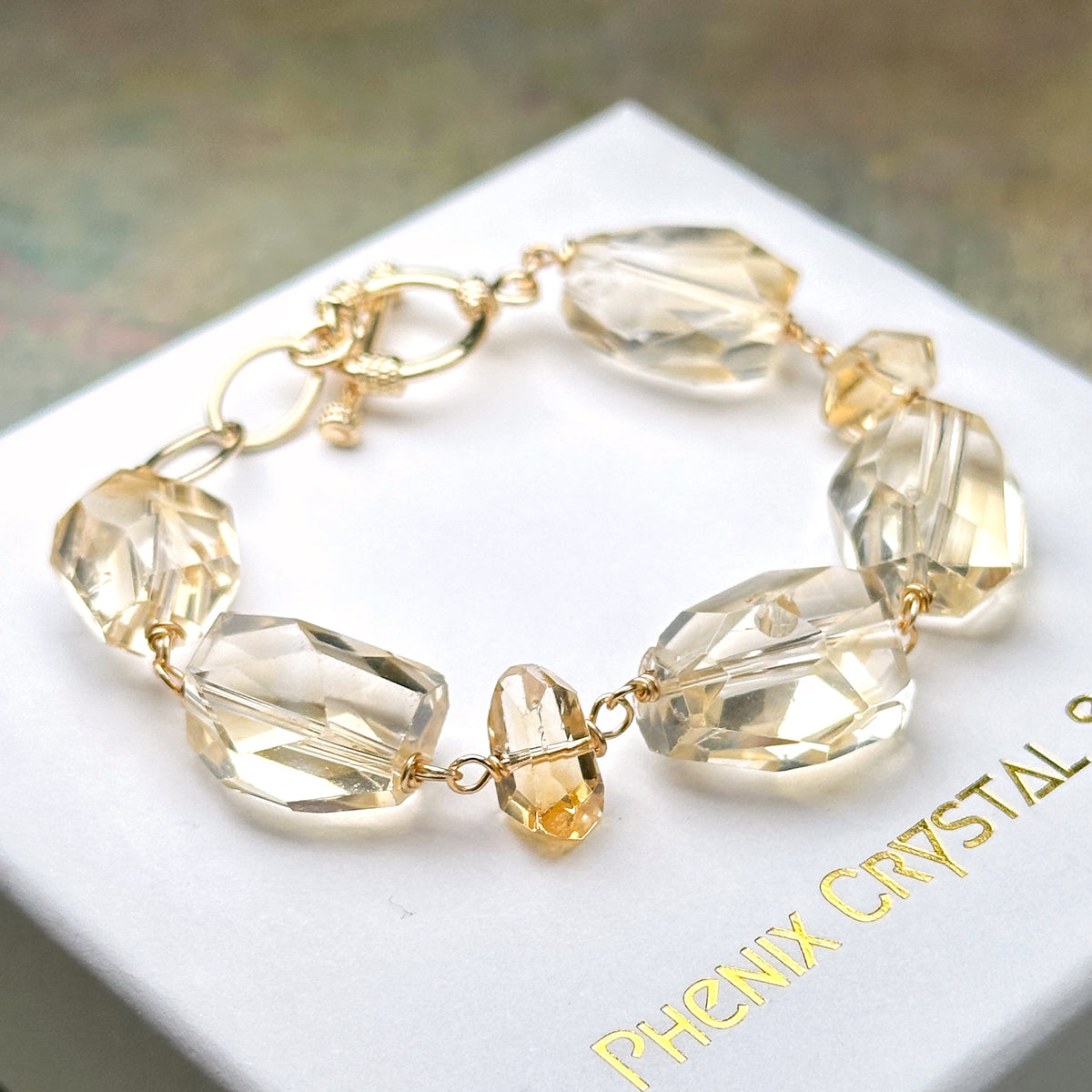 Citrine Faceted Bracelet 黃晶切割款手鏈 | 手串 bracelet | 細節特寫 close up detail