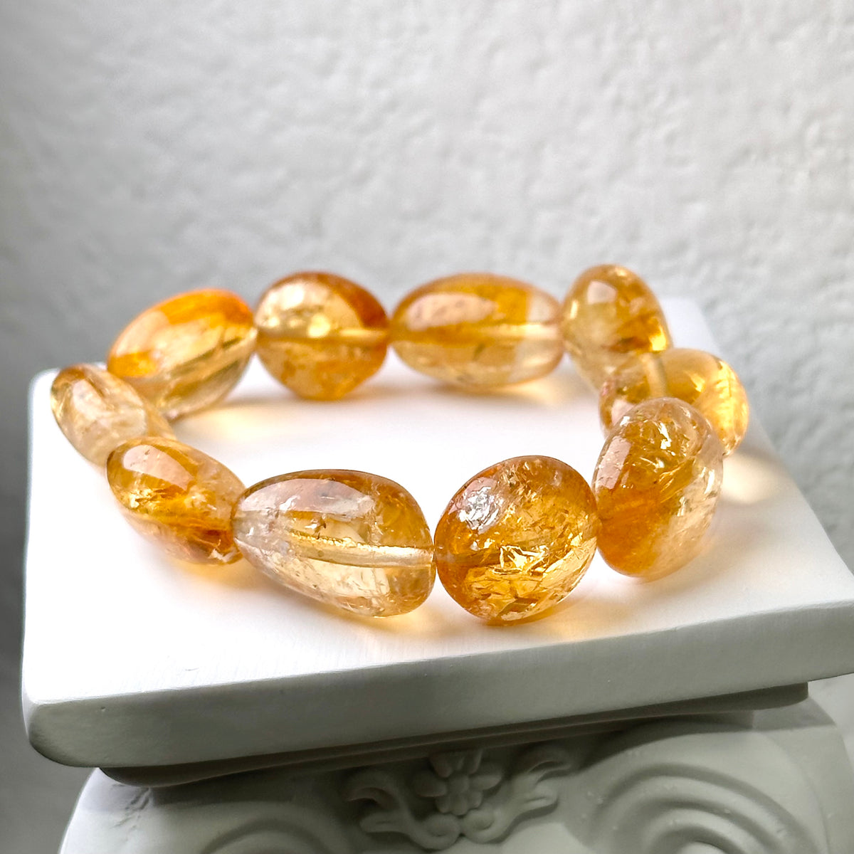 Citrine Irregular Bracelet 黃晶不規則手串 | 手串 bracelet | 正面圖 front view