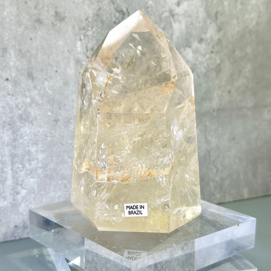 Citrine Point Tower 黃晶柱 01 | 晶柱 crystal-point | 正面圖 front view