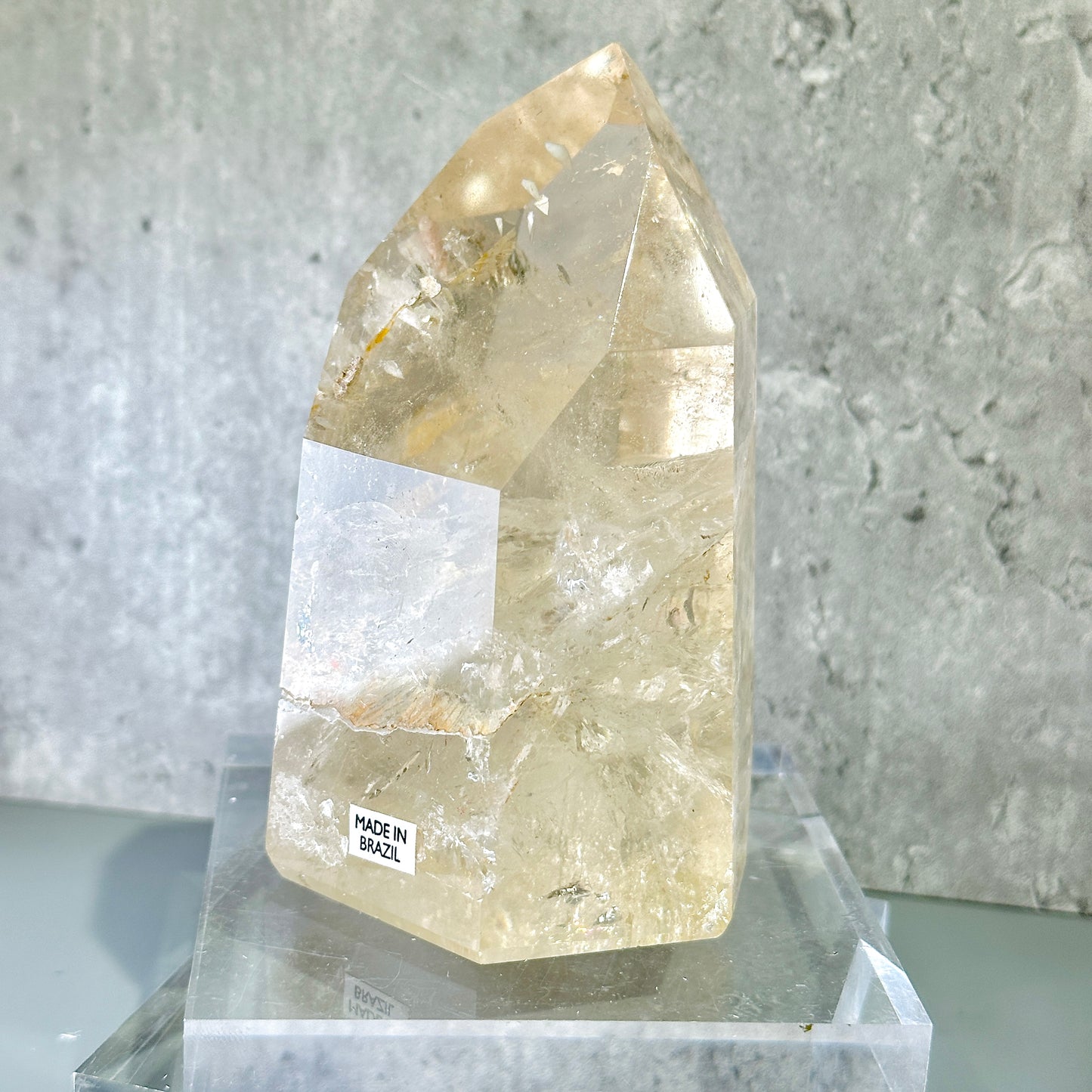 Citrine Point Tower 黃晶柱 01 | 晶柱 crystal-point | 側面角度 side angle