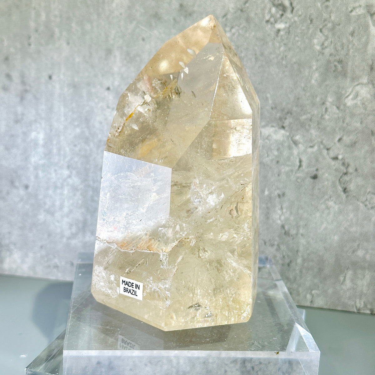 Citrine Point Tower 黃晶柱 01 | 晶柱 crystal-point | 側面角度 side angle