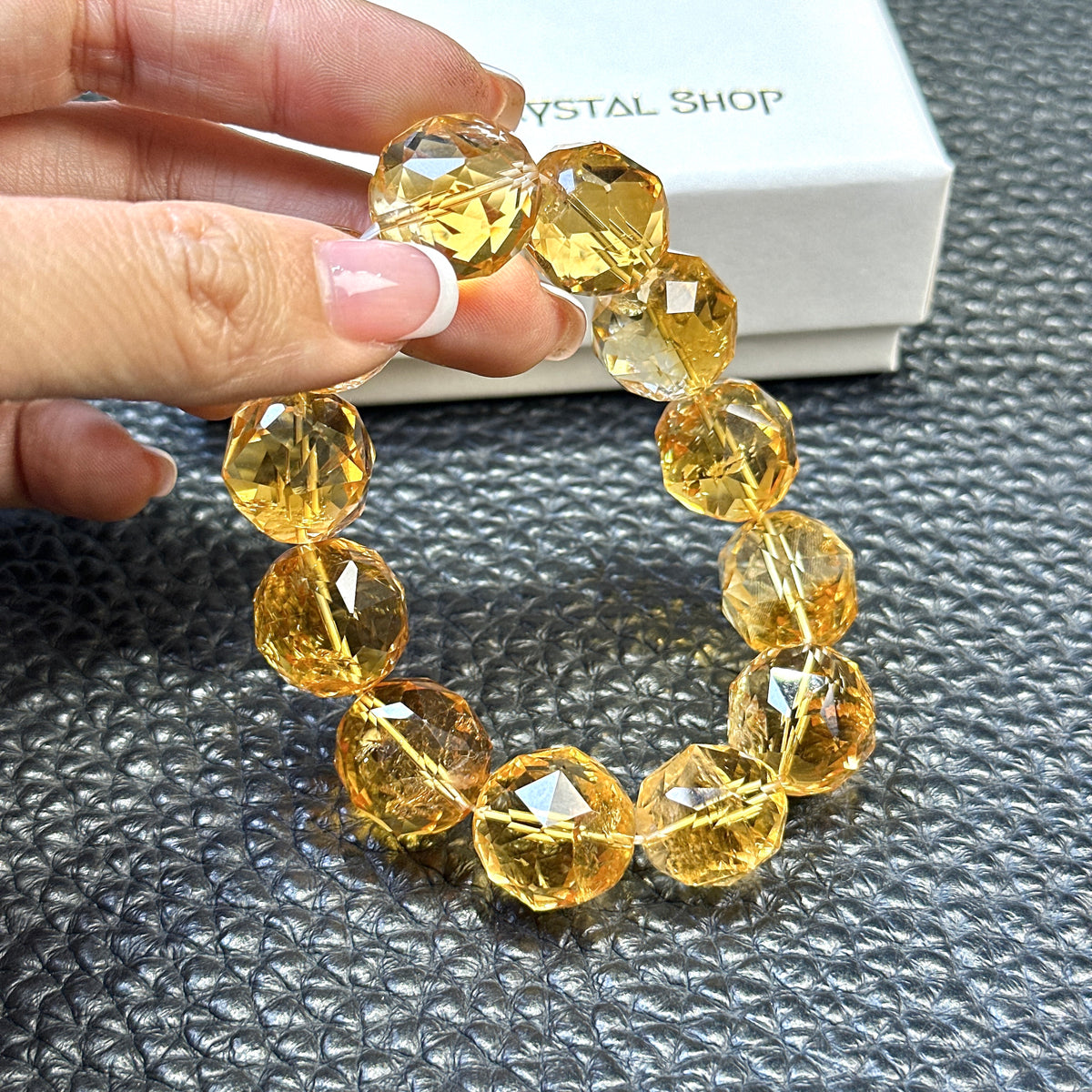 Citrine Starcut Bracelet 黃晶星切手串 | 手串 bracelet | 整體圖 full piece view