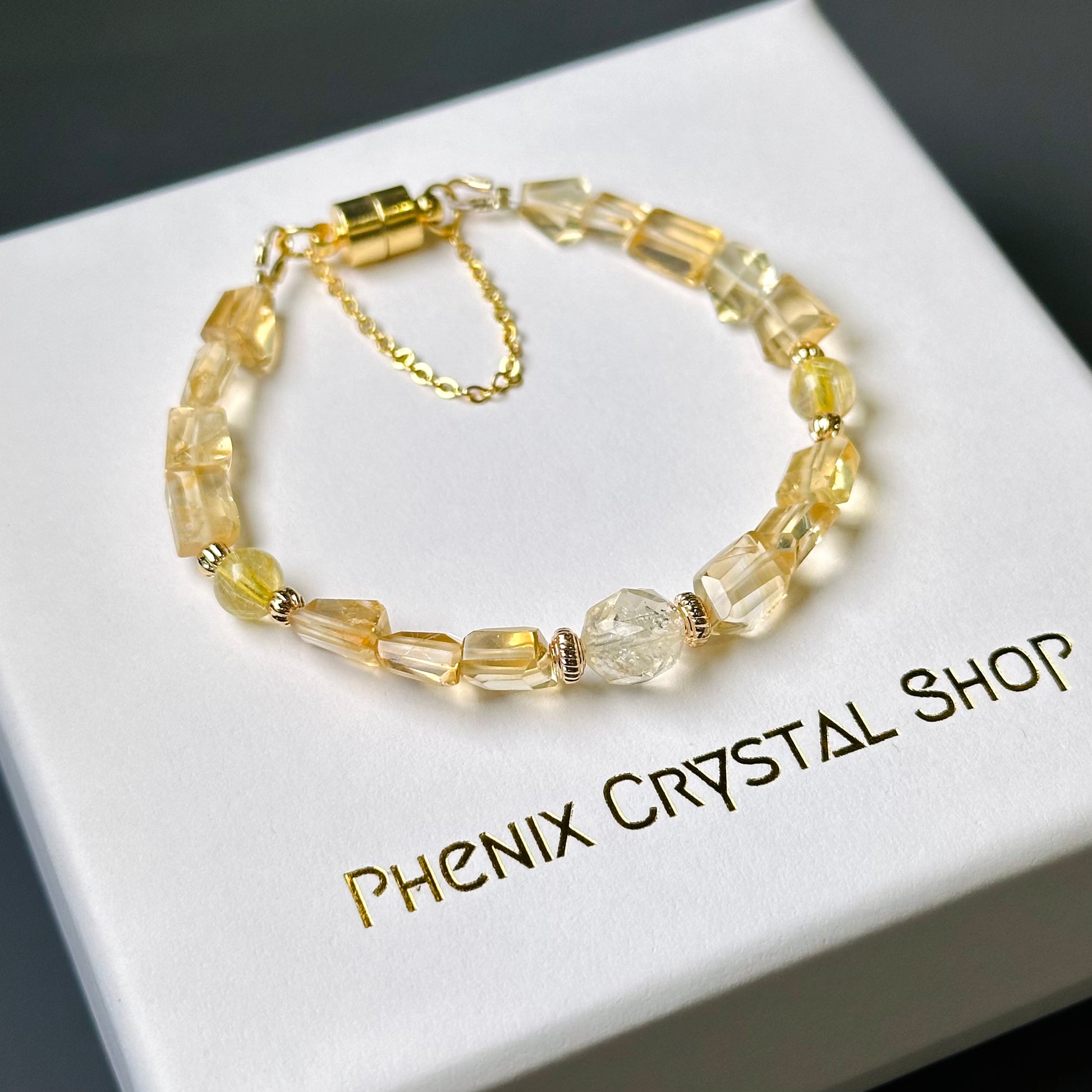 Citrine x Gold Rutilated Bracelet 黃晶x金髮晶手鏈 | 手串 bracelet | 細節特寫 close up detail