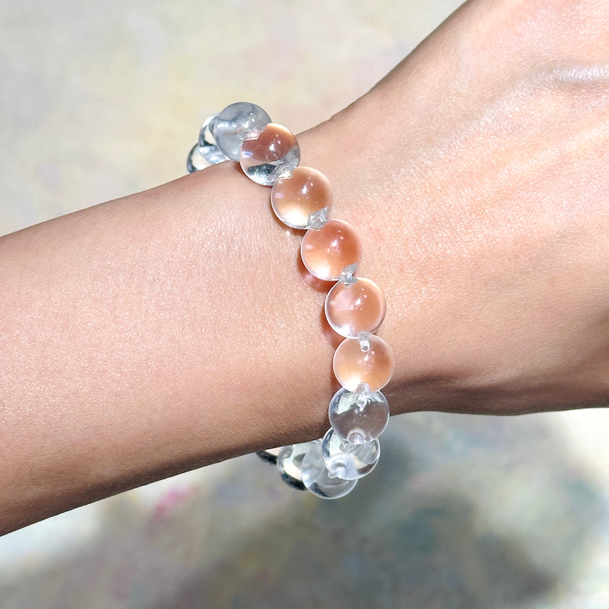 Clear Quartz Bubble Bracelet 白晶泡泡珠水串 10mm | 手串 bracelet | 細節特寫 close up detail