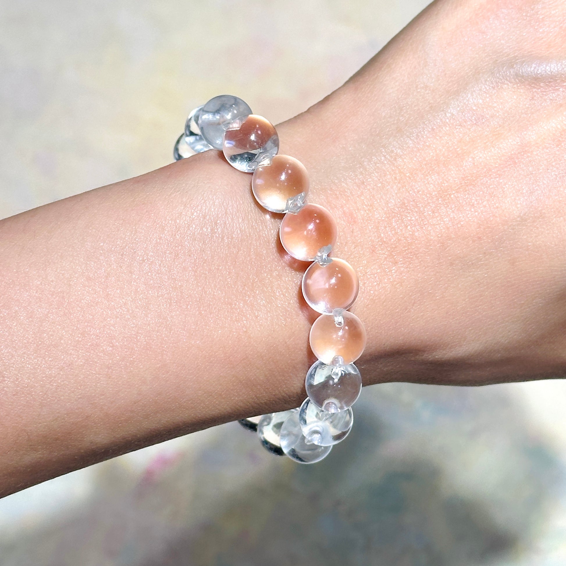 Clear Quartz Bubble Bracelet 白晶泡泡珠水串 10mm | 手串 bracelet | 細節特寫 close up detail