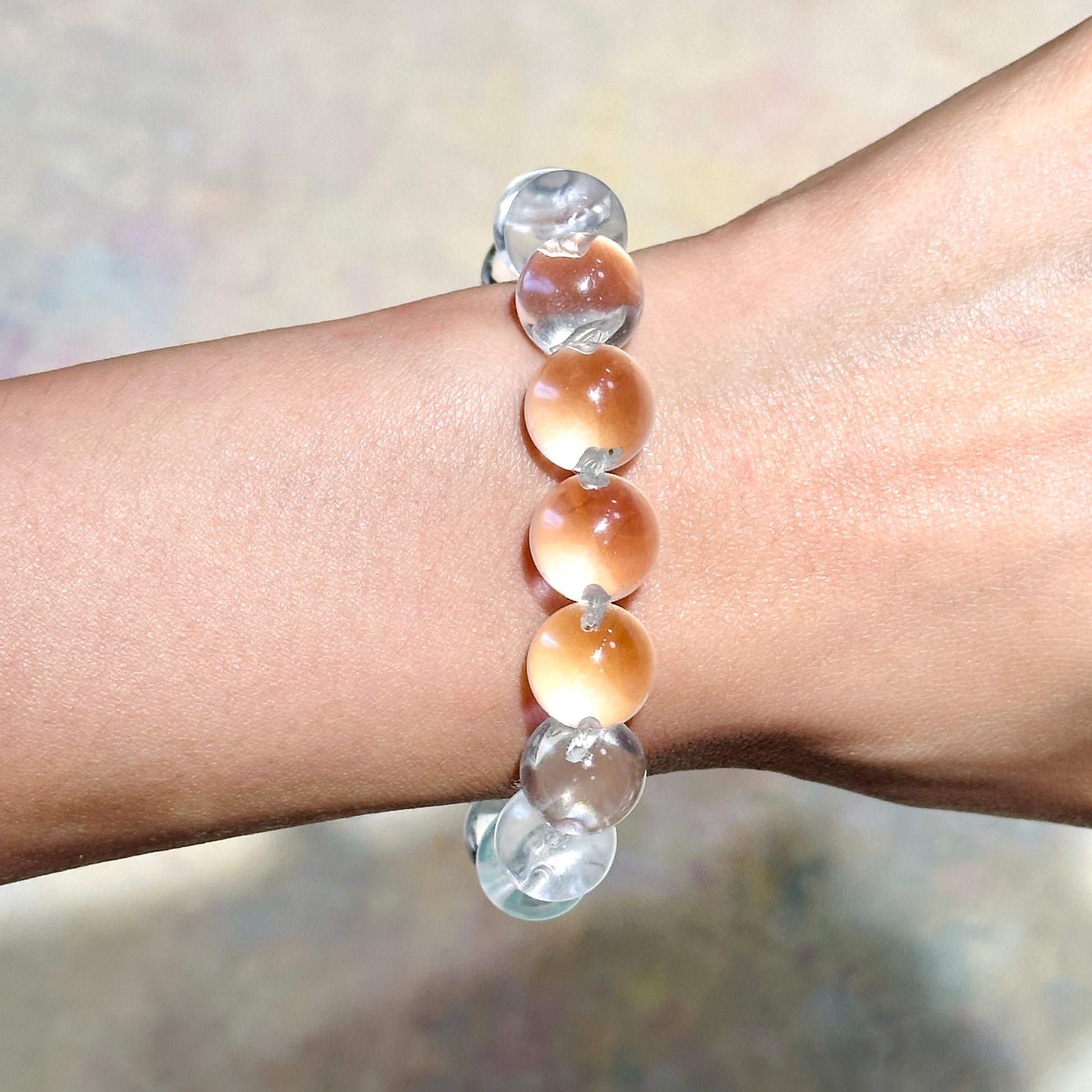 Clear Quartz Bubble Bracelet 白晶泡泡珠水串 12mm | 手串 bracelet | 細節特寫 close up detail