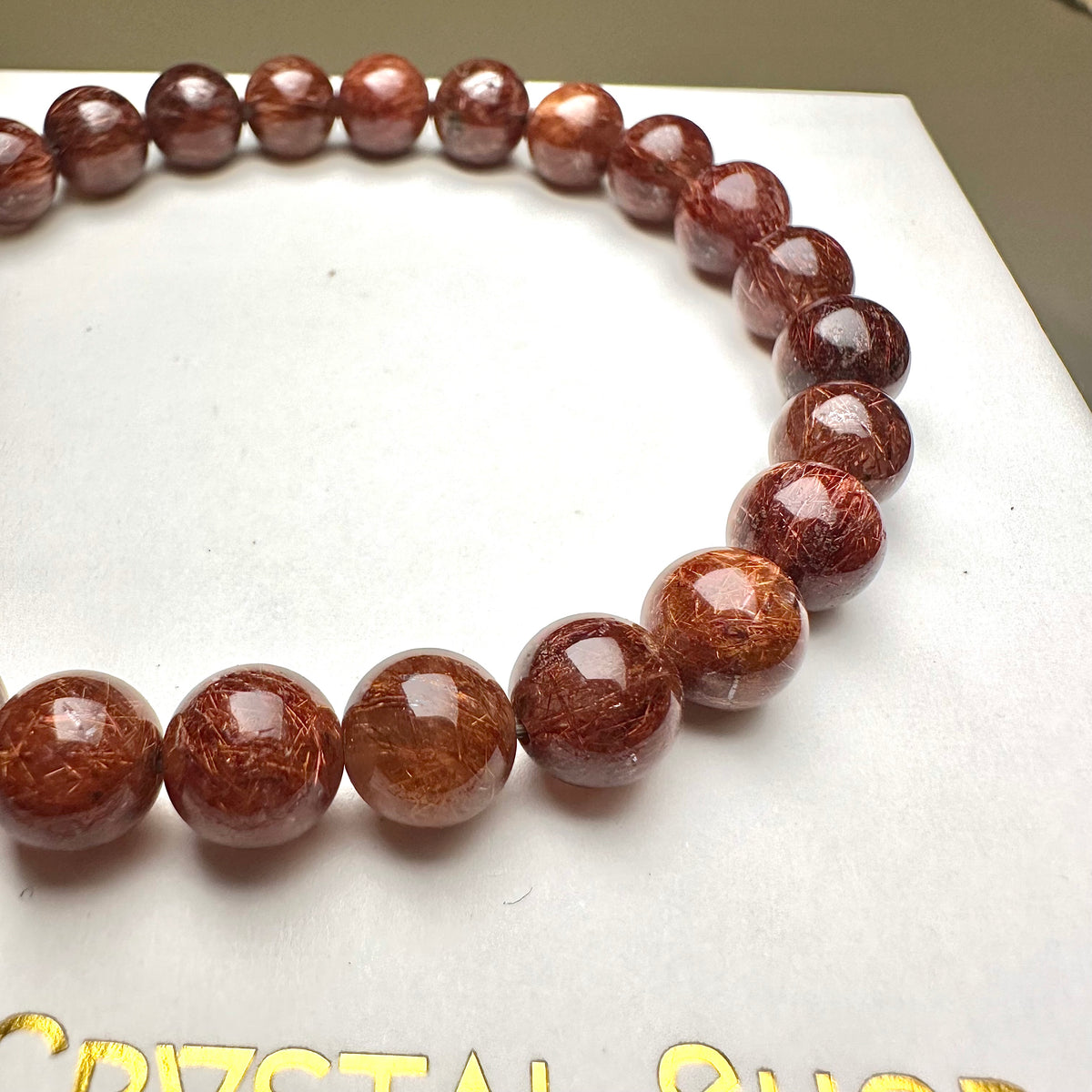 Copper Rutilated Quartz 銅髮晶 | 原礦 raw-crystal | 側面角度 side angle