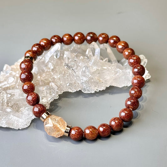 Copper Rutilated Quartz Bracelet 銅髮晶 | 手串 bracelet | 正面圖 front view