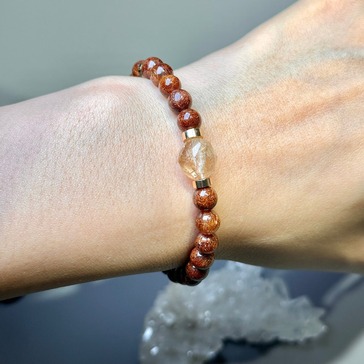Copper Rutilated Quartz Bracelet 銅髮晶 | 手串 bracelet | 紋理特寫 texture detail