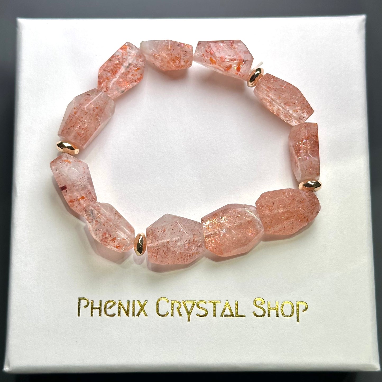Faceted Sunstone 太陽石切割款 | 原礦 raw-crystal | 紋理特寫 texture detail