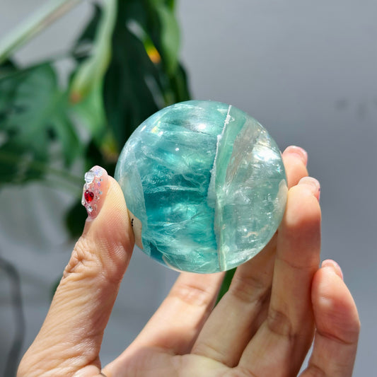Fluorite Sphere 螢石球 | 水晶球 sphere | 正面圖 front view
