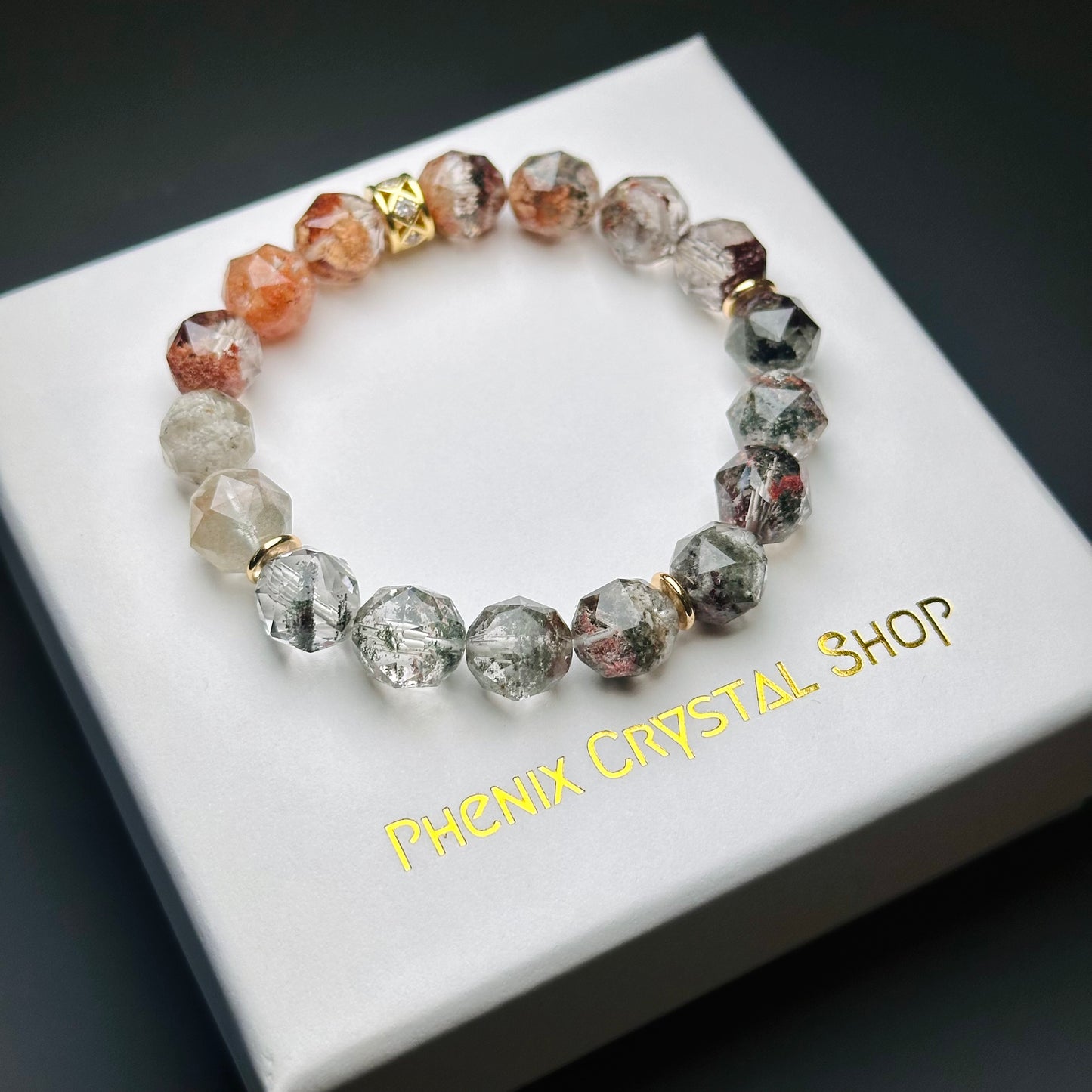 Garden Phantom 彩幽靈starcut | 星切水晶 star-cut-crystal | 正面圖 front view