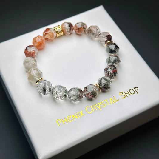 Garden Phantom 彩幽靈starcut | 星切水晶 star-cut-crystal | 正面圖 front view