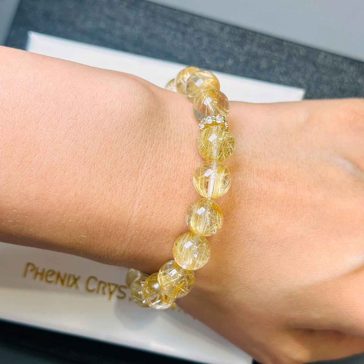 Gold Rutilated Quartz Bracelet 金髮晶手串 | 手串 bracelet | 整體圖 full piece view