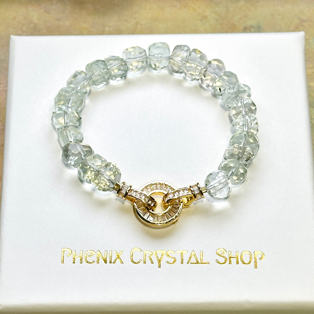 Green Amethyst 綠水晶 | 原礦 raw-crystal | 正面圖 front view