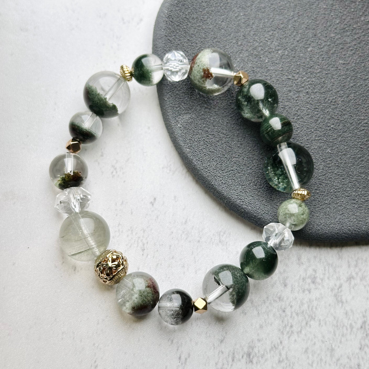 Green Phantom Design Bracelet 綠幽靈設計款手串 | 手串 bracelet | 正面圖 front view