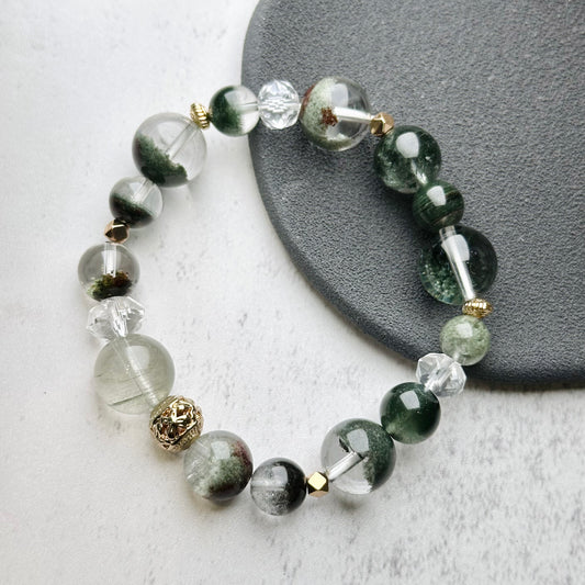 Green Phantom Design Bracelet 綠幽靈設計款手串 | 手串 bracelet | 正面圖 front view